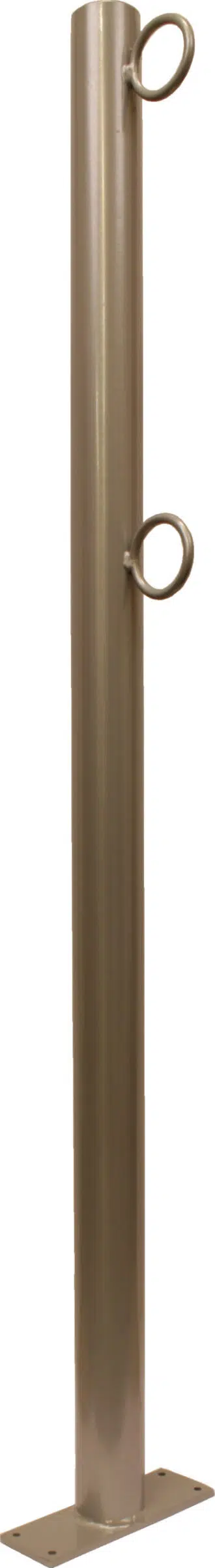 Harmaa köysitolppa 950mm kahdella lenkillä Ø 36mm