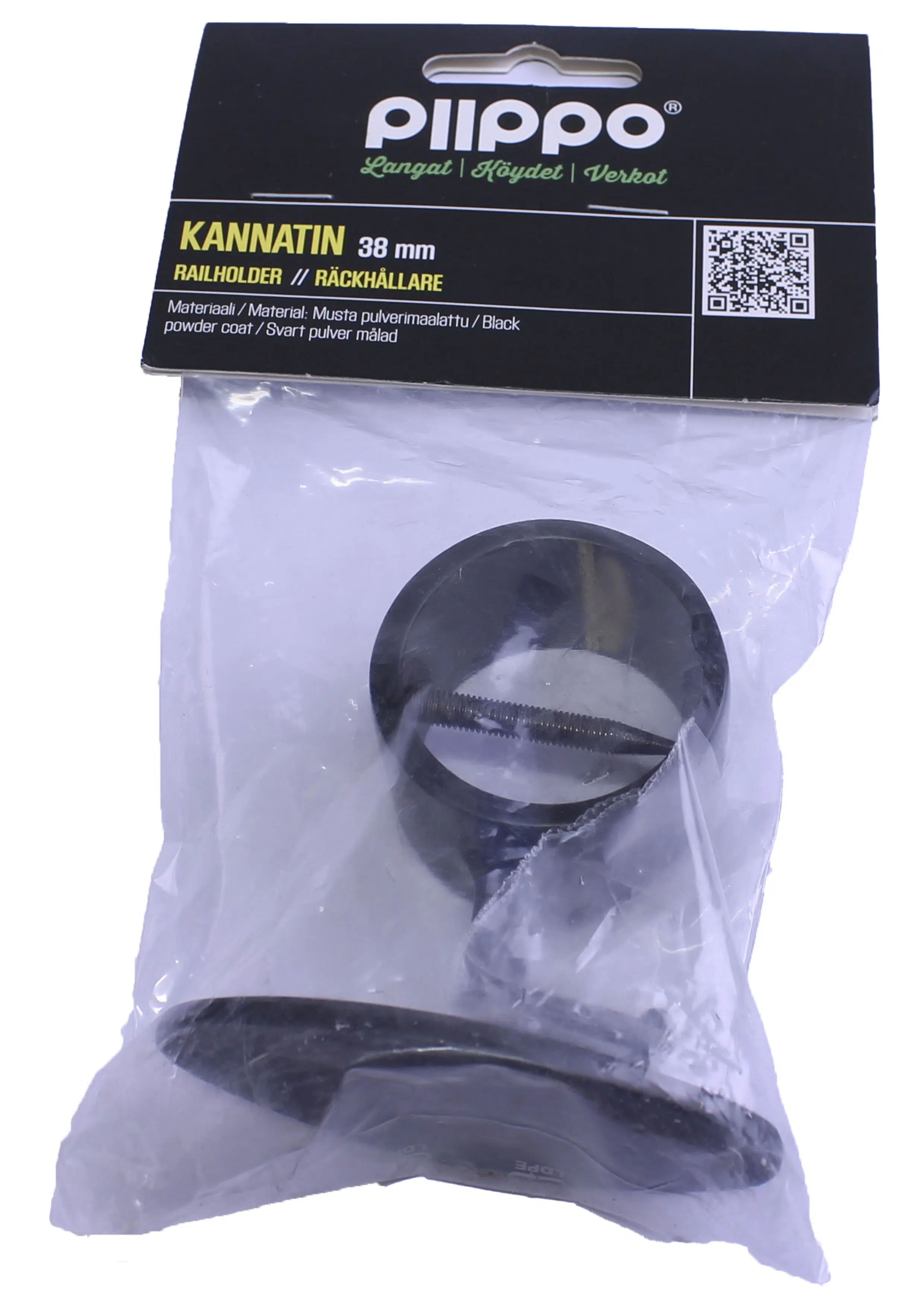 Kannatin Ø 38 mm pulverimaalattu musta - Image 3