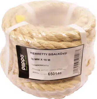 Kierretty sisal, minikieppi 16mm x 10m