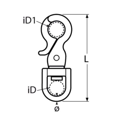 Trigger snap with swivel eye A4 65mm, eye 12mm - Image 2