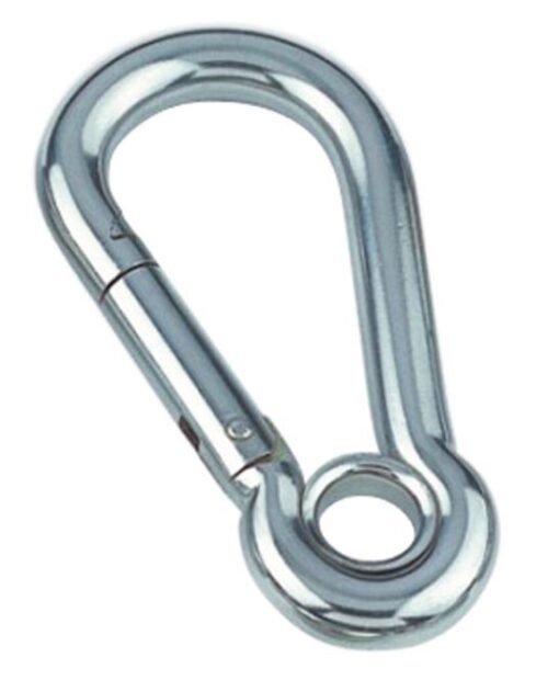 Spring hook with eyelet A4 6x60mm