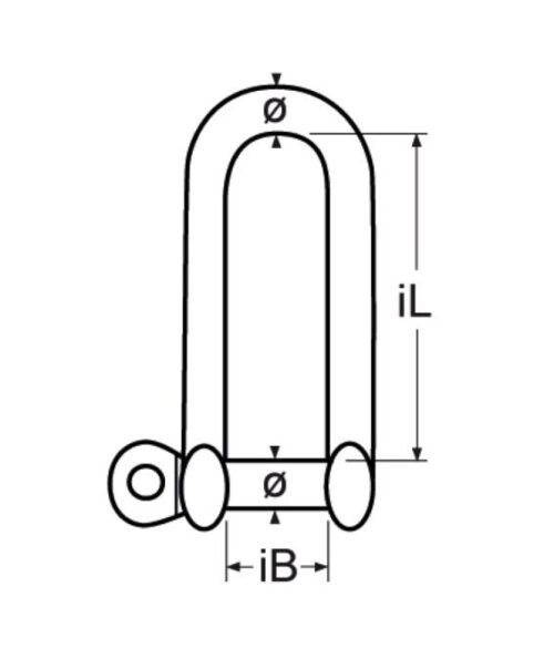 D-shackle, long A4 6mm - Image 2