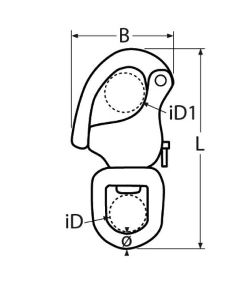 Snap shackle with swivel eye A4 70mm - Image 2