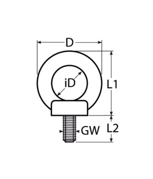Silmukkapultti M8, DIN 580 - Image 2