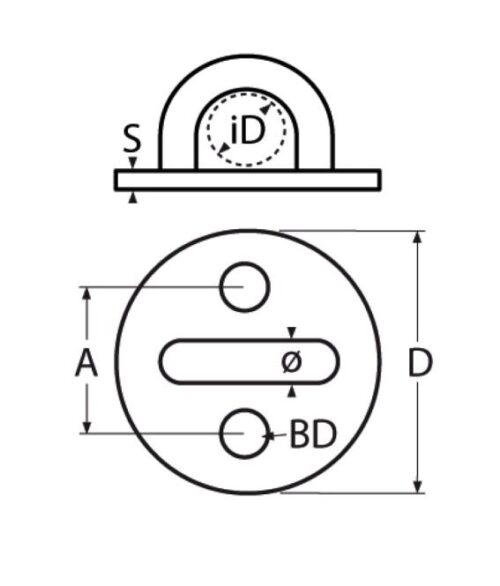 Round eye plate, 33mm - Image 2