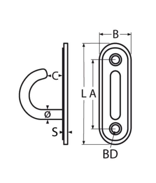 Hook plate, oval - Image 2