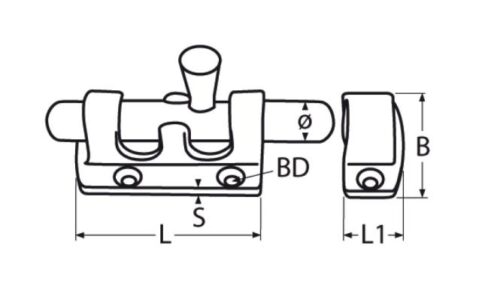 Slide latch A4 76x38mm - Image 2