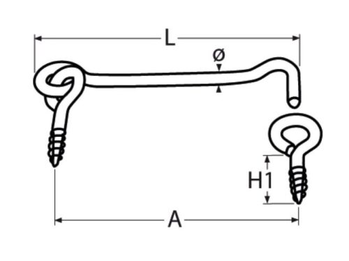 Gate hook with screw eyes - Image 2