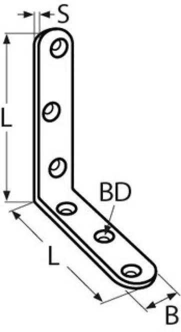 Corner brace, round ends, bare surface A4 60x15mm - Image 2