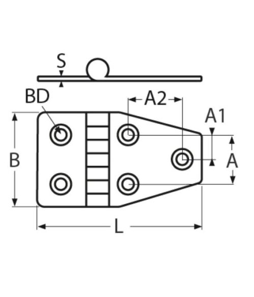 Hinge A4 55x40mm - Image 2