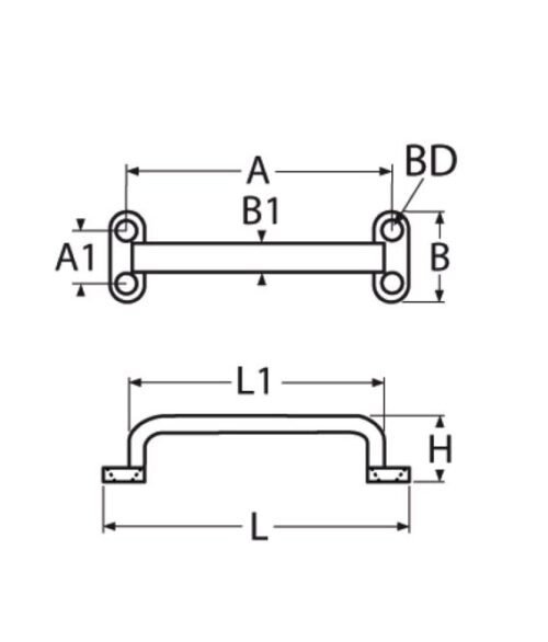 Flat handle A2 118mm - Image 2
