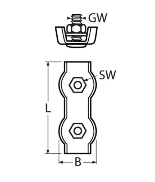 Vaijerilukko 4mm, Duplex , 2kpl - Image 2