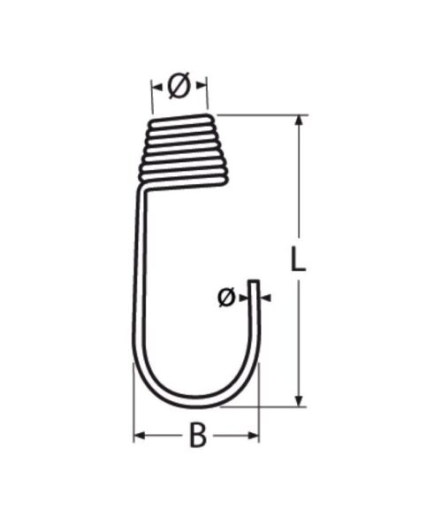 Shock cord hook for sail tie, 8mm - Image 2