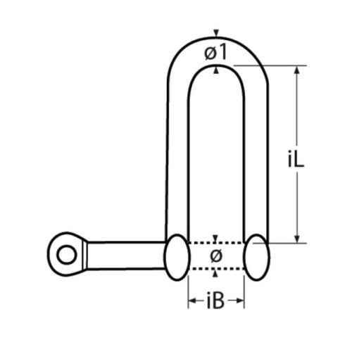 D-shackle, long 12mm - Image 2