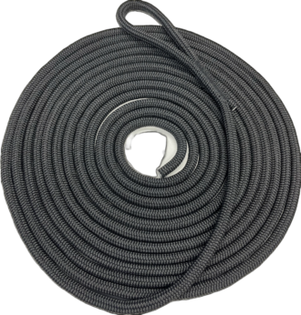 Mooring rope 12 mm x 10 m, black polypropylene